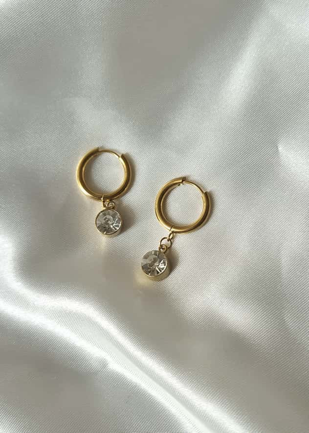 Drop stone earring