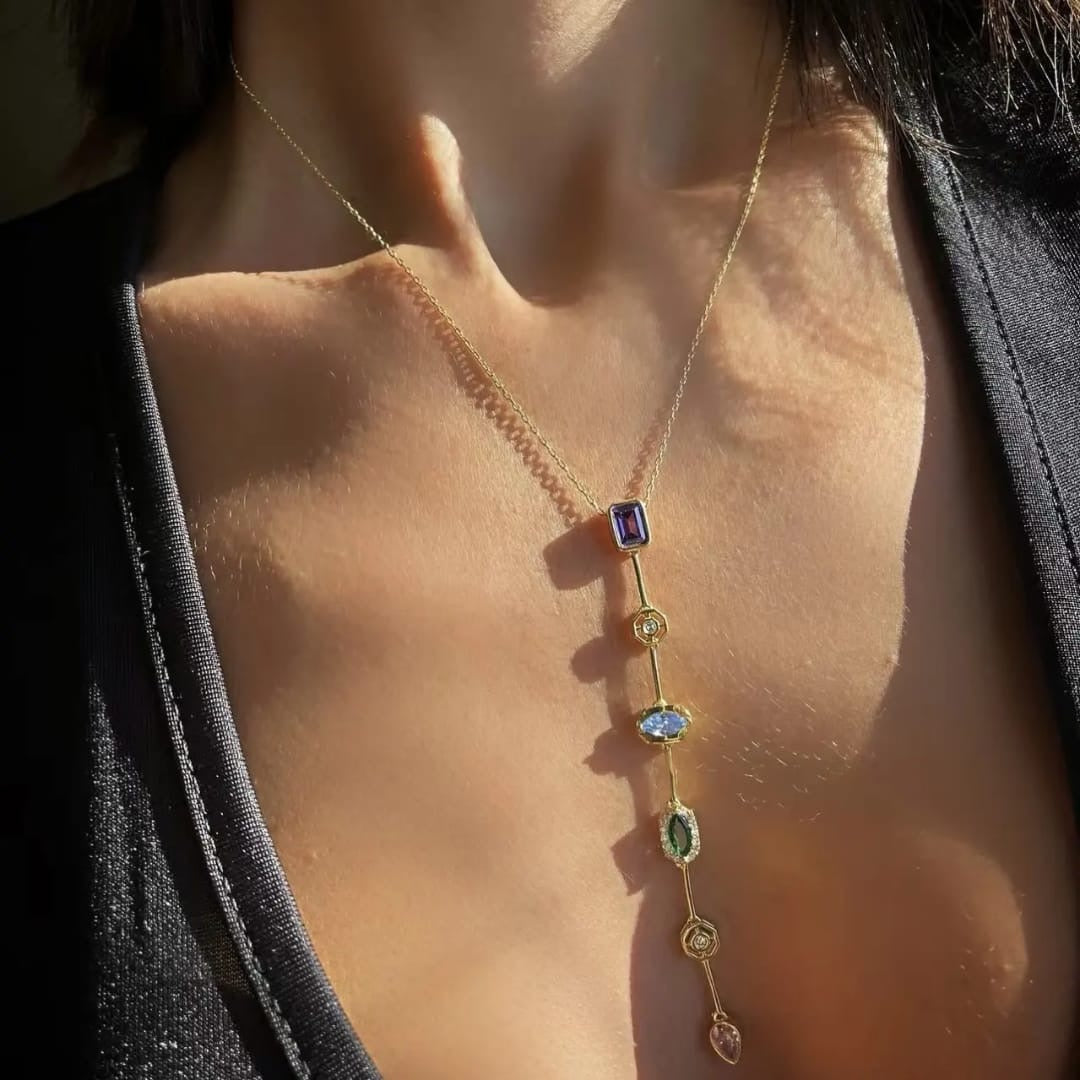 Purple crystal chain