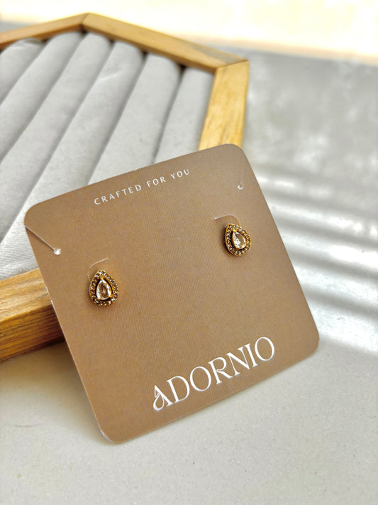 Green Stone Drop Studs