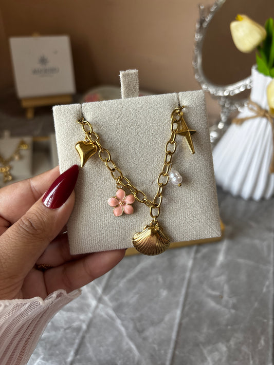 Floral enamel bracelet