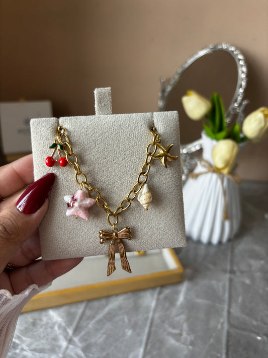 Cherry charm bracelet