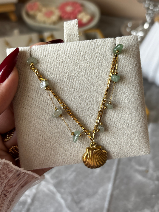 Green stone charm