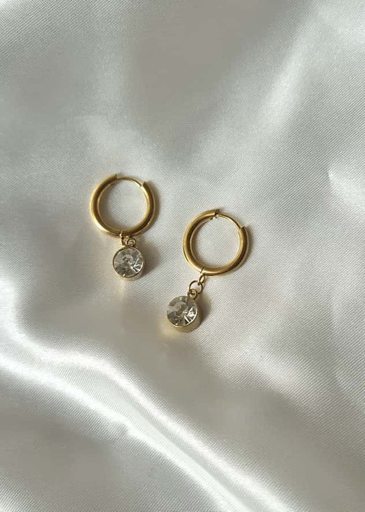 Drop stone earring