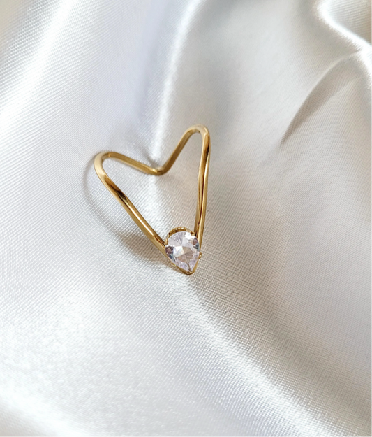 Drop stone ring