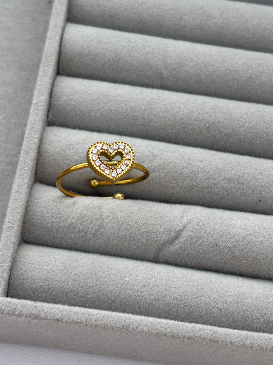 Golden Heartstone Ring