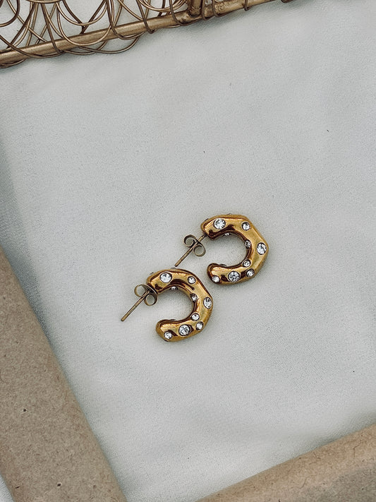 Stone Studded Hoops